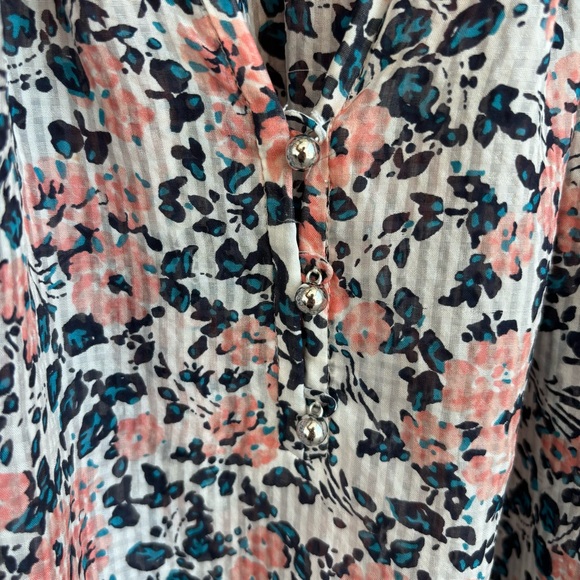 VERONICA BEARD Antonette White Floral Ruffled Silk Blouse, Size 4 - Picture 14 of 16